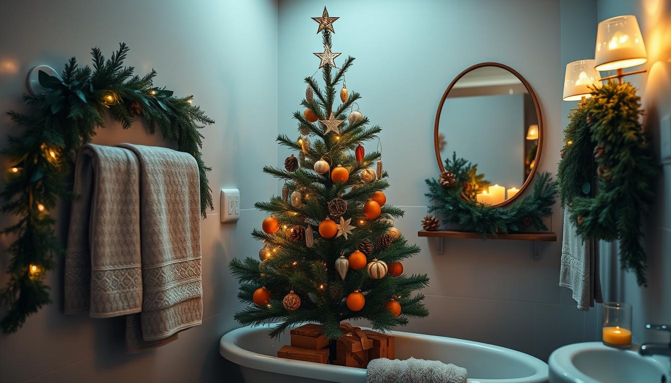 bathroom christmas tree decor