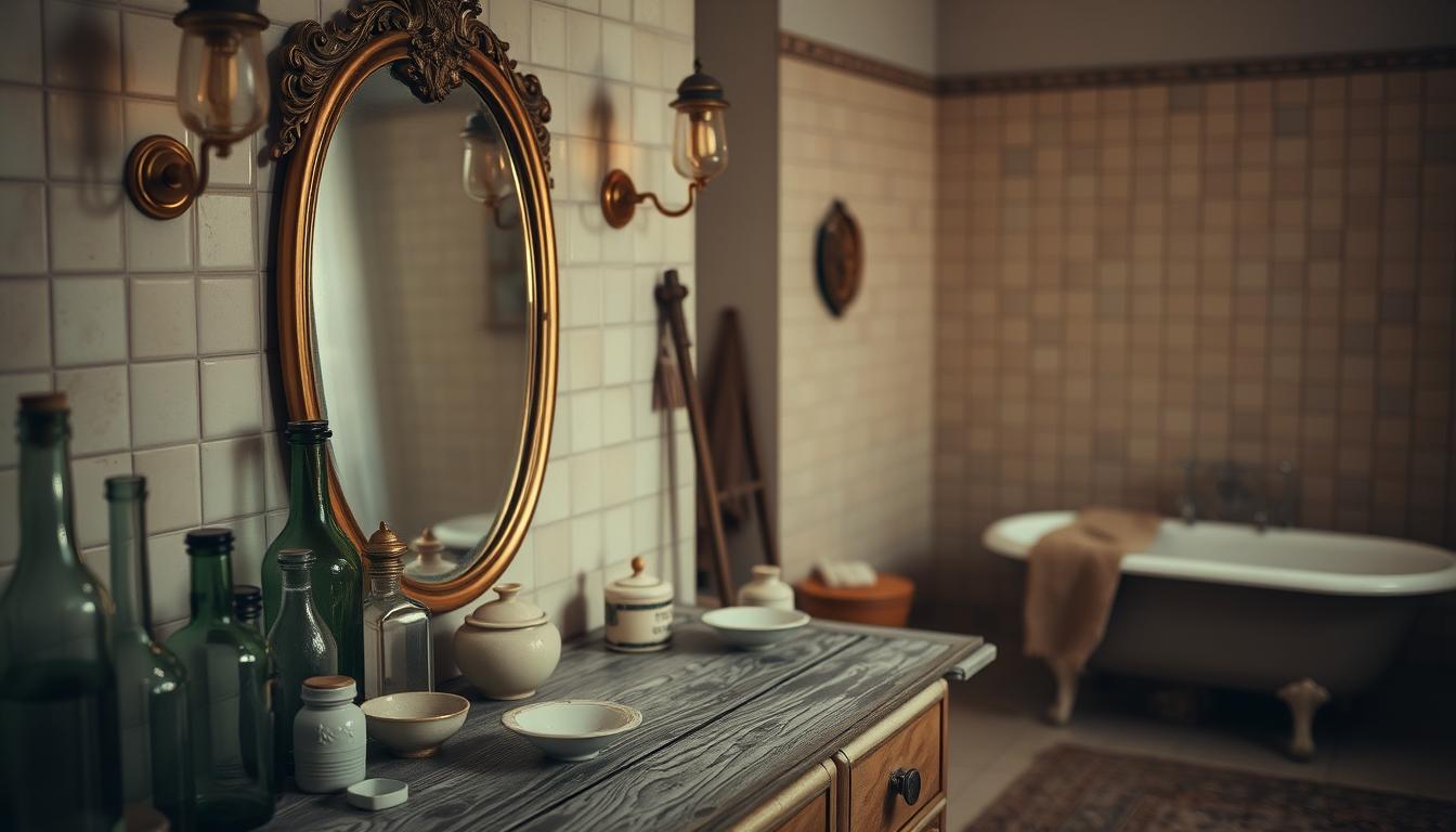 Diy storage solutions with vintage charms for bathroom